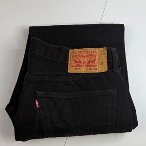501 button fly Levi's Straight Black Men's Jeans